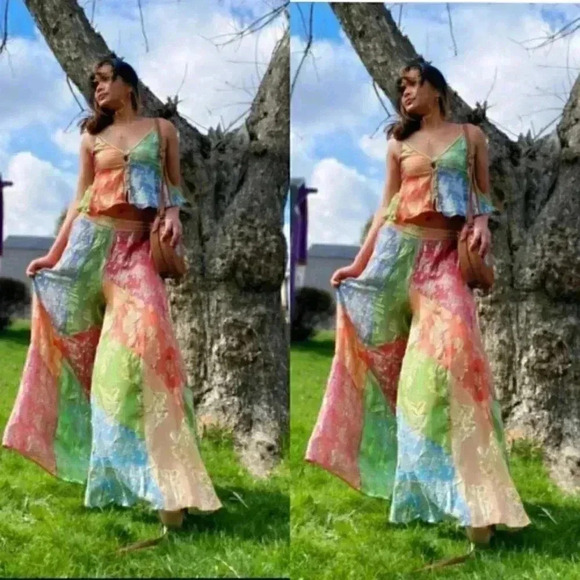 Free People Shiny Pants Set - Picture 2 of 6